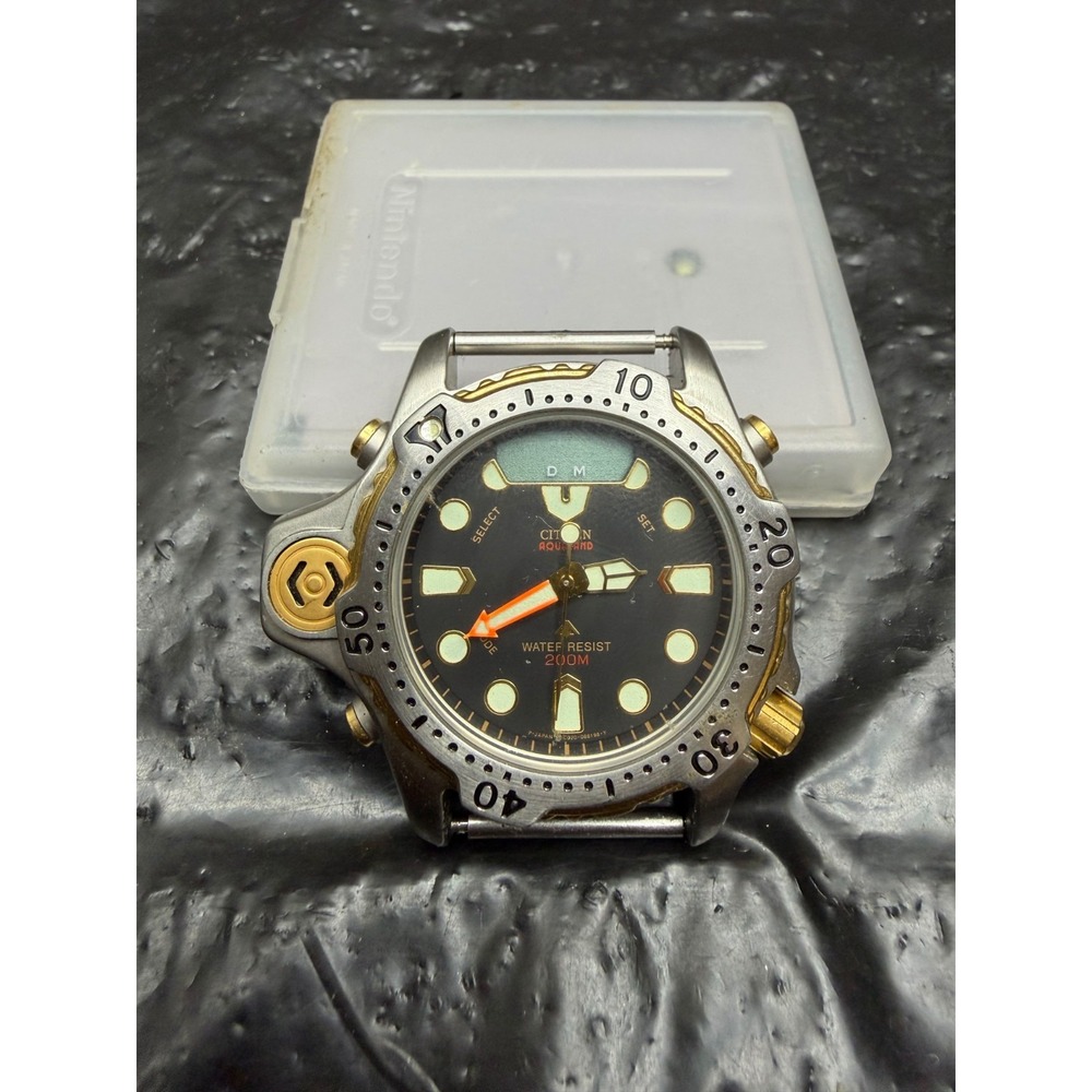 Vintage 90s Citizen Promaster Aqualand C023-089405 Quartz Diver Watch No Band